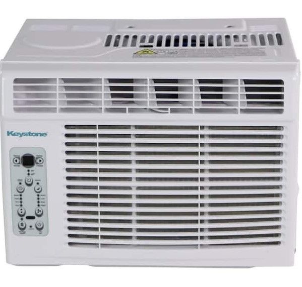 Photo 1 of Keystone 12,000 BTU Window-Mounted Air Conditioner with Follow Me LCD Remote Control in White, KSTAW12BE