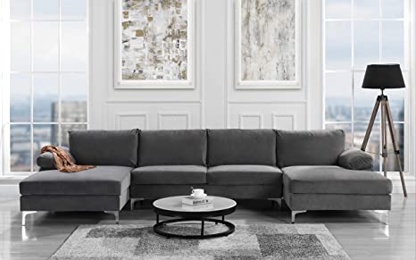 Photo 1 of (NOT FUNCTIONAL; INCOMPLETE; BOX2OF3; REQUIRES BOX1,3 FOR COMPLETION) Sofamania Modern Sectional, Large, Grey
