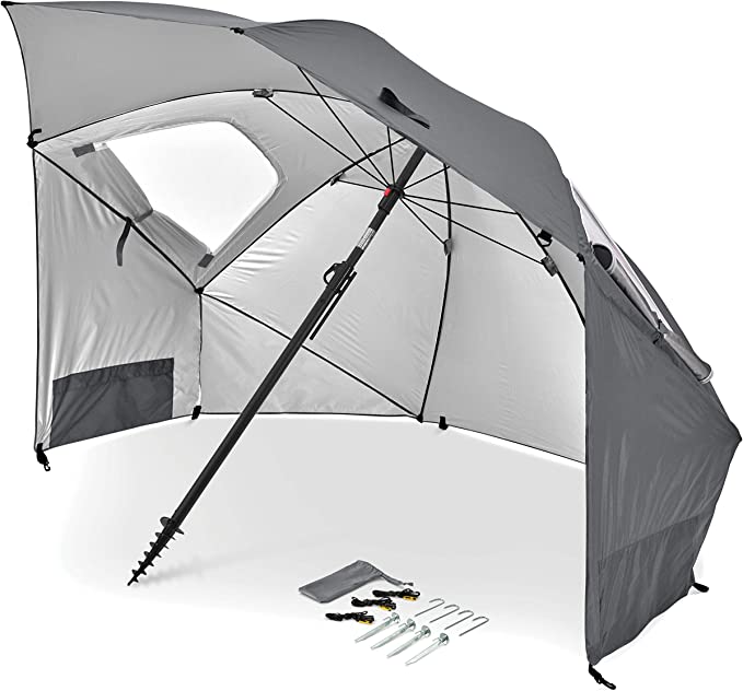 Photo 1 of (missing cap, umbrella detached from pole) Sport-Brella Premiere UPF 50+ Umbrella Shelter for Sun and Rain Protection (8-Foot)
