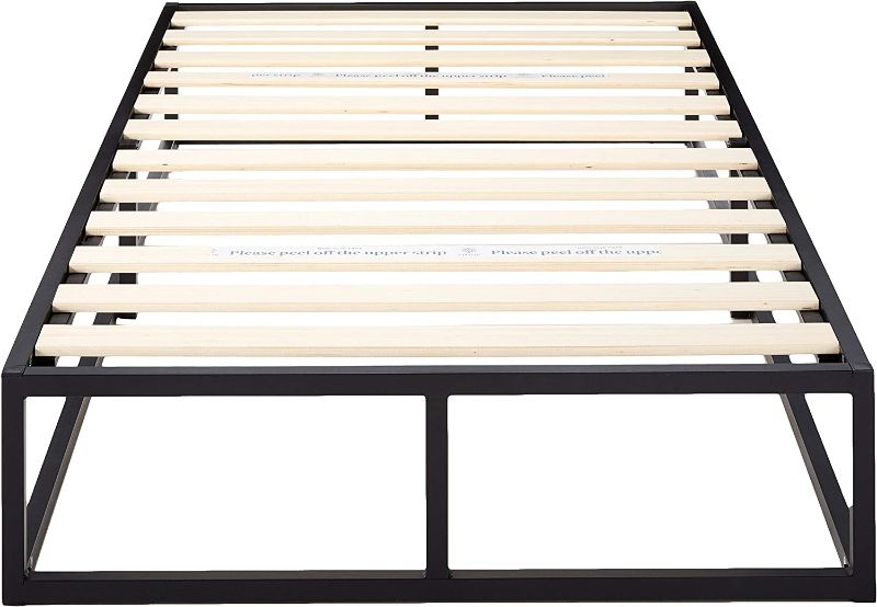 Photo 1 of ZINUS Joseph Metal Platforma Bed Frame / Mattress Foundation / Wood Slat Support / No Box Spring Needed / Sturdy Steel Structure, Twin
 74.5"L x 38"W x 10"H