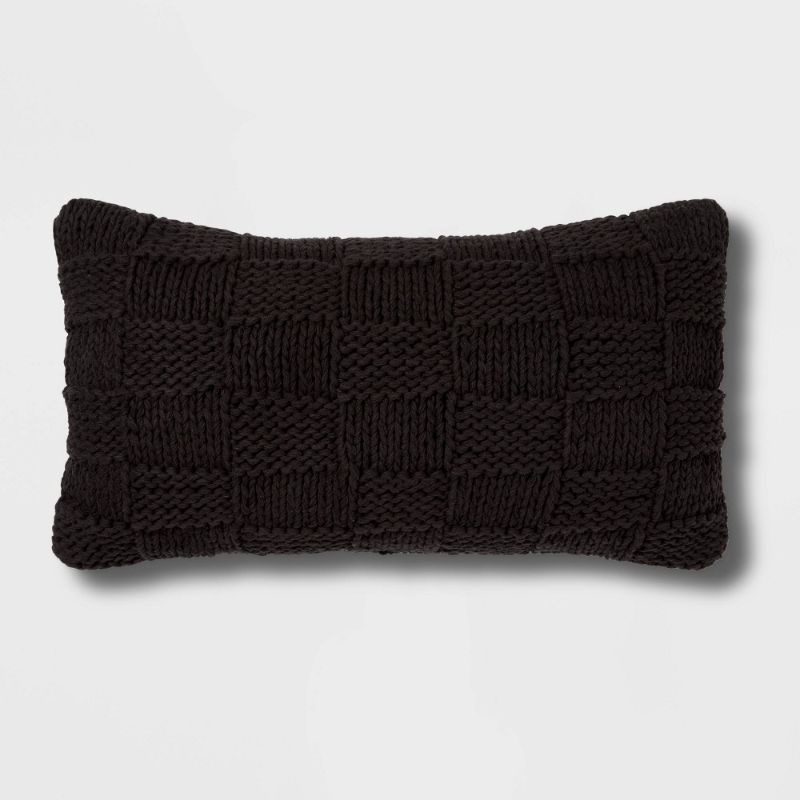 Photo 1 of 22" Oversized Chunky Knit Lumbar Throw Pillow - Threshold™
