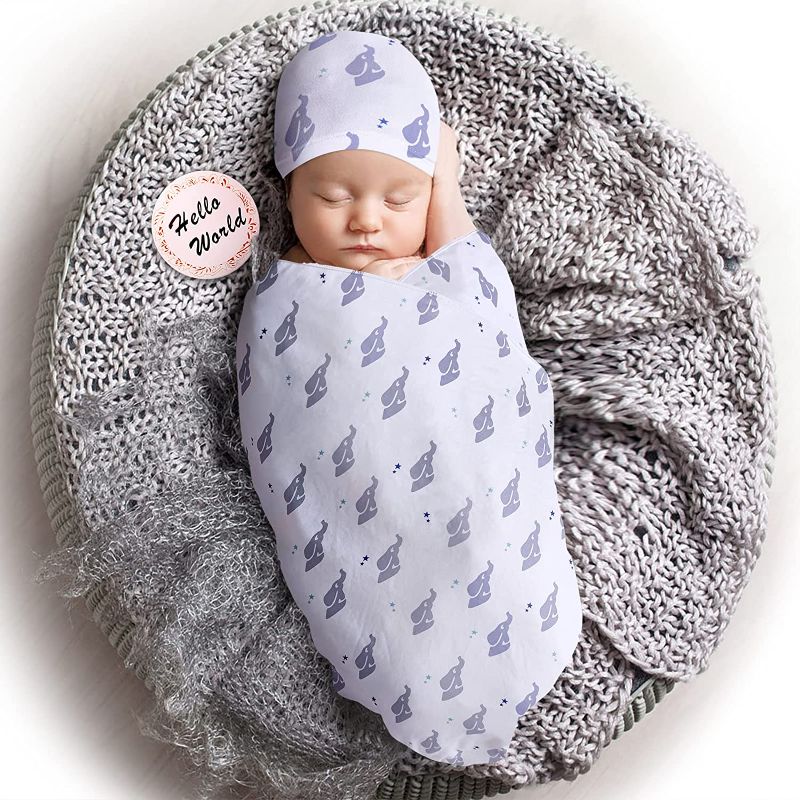 Photo 1 of Elephant Baby Receiving Blanket, Nursery Swaddling Blankets, Rquite Soft Breathable Neutral Infant Swaddle Wrap for Hospital Newborn Photography Fit Ages 0 to 3 Months.
