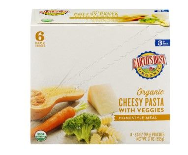 Photo 1 of *EXPIRED Aug27,22*--2pk--Earth S Best Organic Stage 3 Baby Food Cheesy Pasta with Veggies 3.5 Oz Pouch 6 Pack
