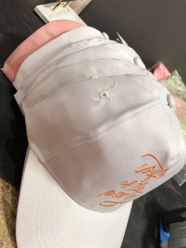 Photo 1 of 6 pk--Assorted NWT Wife of the Party White Cap Hat Embroidered Peach Adjustable Strap One Size
