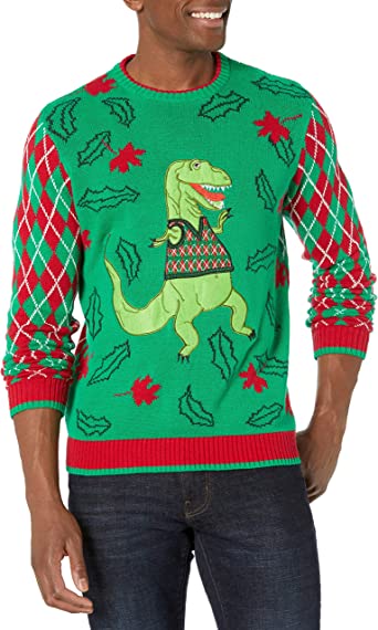 Photo 1 of Blizzard Bay Men's Ugly Christmas Sweater Dinosaur
large