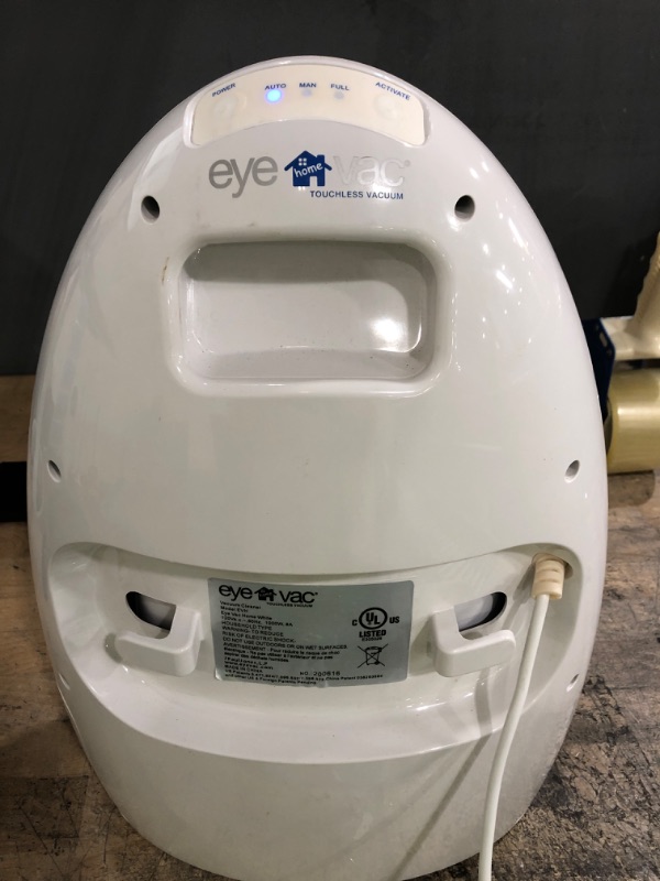 Photo 3 of EyeVac Home: Professional Clean for The Home - Touchless Stationary Vacuum, Dual High Efficiency Filtration, Corded, Bagless, Automatic Sensors, 1000 Watt (Designer White)
