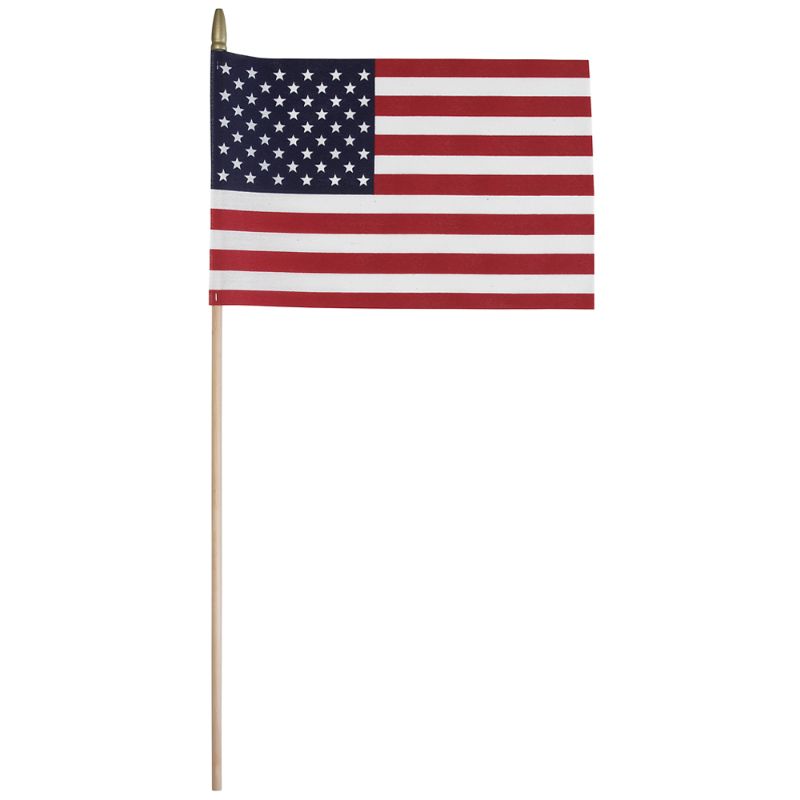 Photo 1 of 16pcks of Polycotton American Stick Flag on Wood Dowel by Betsy Flags 8 X 12
