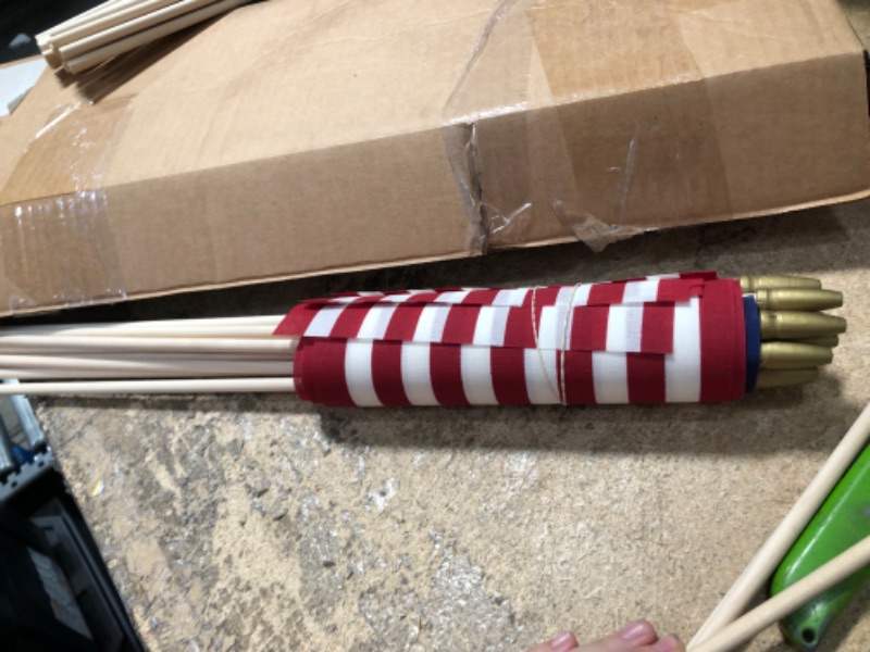 Photo 2 of 16pcks of Polycotton American Stick Flag on Wood Dowel by Betsy Flags 8 X 12
