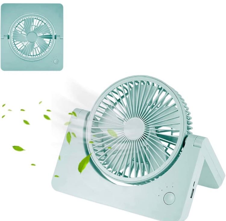 Photo 1 of Desk Fan for Bedroom Folding Personal Fan 3 Speeds Fast Air Circulating USB Fan 270 Degree Rotation Portable Fun for Outdoor Camper Golf Cart or Indoor Gym Treadmill Personal Office Desk (Green)