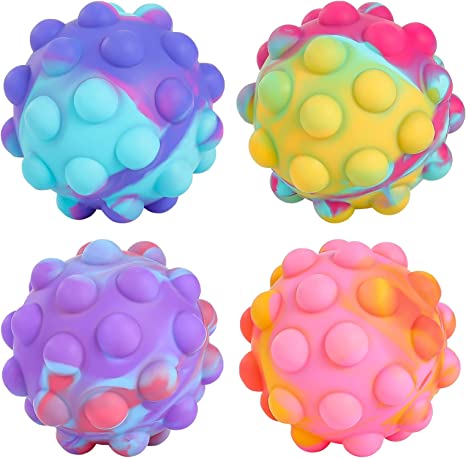 Photo 1 of  Pop Ball It Fidget Toys 4 PCS, 3D Squeeze Pop Ball Its Fidget Toy Bath Toys Anti-Pressure Popper Sensory Toys Stress Balls for Kids Adults Over 1 Years COLORS VARY 
