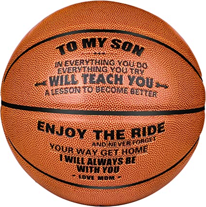 Photo 1 of Engraved Basketball- Basketball Indoor/Outdoor Game Ball for Son- to My Son Enioy The Ride and Never Forget Your Way Back Home
