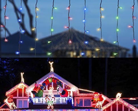 Photo 1 of Oopswow LED Icicle Lights,300 LEDs 33ft,8 Modes with Remote and Light Sensor,Curtain Fairy Ligh