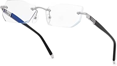 Photo 1 of 3.0x Progressive Multifocus Reading Glasses Rimless Diamond Cut Edge Design, Blue Light Eyeglasses, Spring Hinge Far Near Readers.
3.0x
