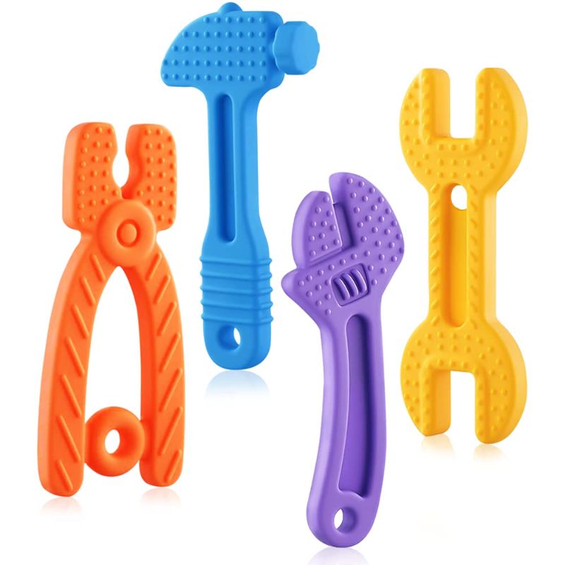 Photo 1 of Baby Teething Toys for Babies 3-6 Months, Baby Toys 3-6 Months, Silicone Teething Toys for Babies 6-12 Months, 4 PCS Baby Teethers for Babies 3-6 Months.
