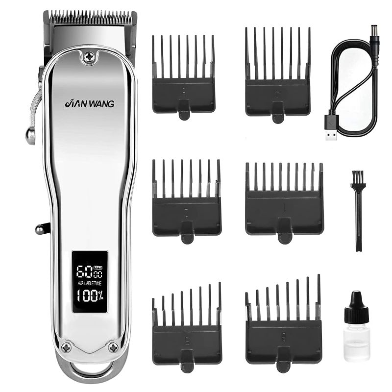 Photo 1 of JIANWANG Hair Clippers Full Metal for Men Cordless LED Display Hair Trimmer Beard Trimmer Barber Hair Cut Grooming Kit for Stylists
