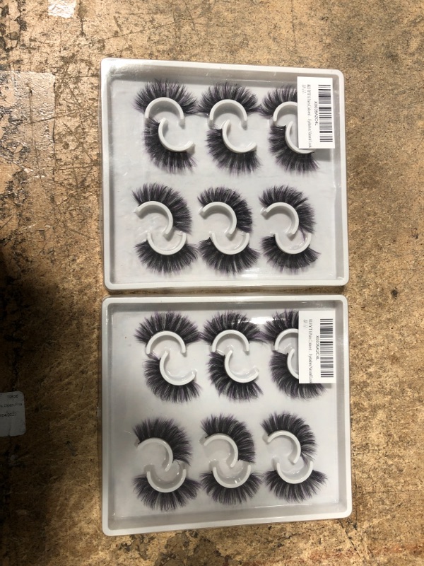 Photo 1 of 2 Packs of Eyelashes Natural Look False, 6 Pairs Each Pack