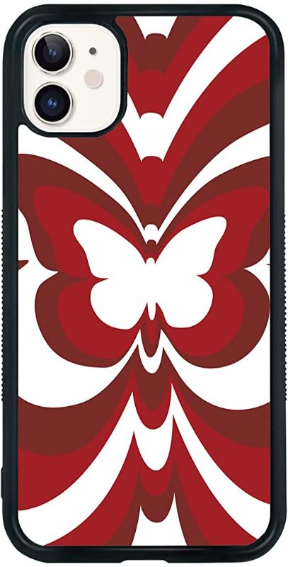 Photo 1 of Butterfly Phone Case Compatible with iPhone 11 6.1 Inch - Shockproof Protective TPU Aluminum Cute Red Butterfly iPhone Case Designed for iPhone 11 Case for Men Girl Women Boys
