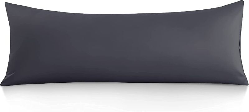 Photo 1 of  Premium Body Pillow Cover (100% Cotton - 800 Thread Count) - XL High Thread Count Body Pillowcase - Luxury 21 x 54 Body Pillow Case - Grey Long Body Pillow Cover - Long Pillow Case
