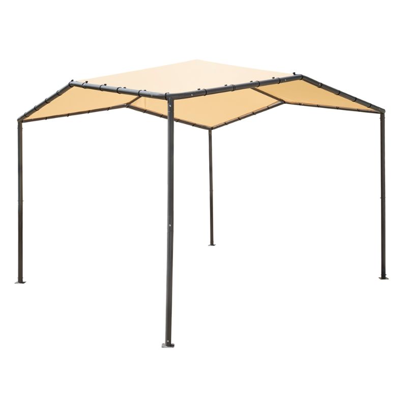 Photo 1 of 10x10 Pacifica Gazebo Canopy Charcoal Frame and Marzipan Tan Cover by ShelterLogic in Tan

