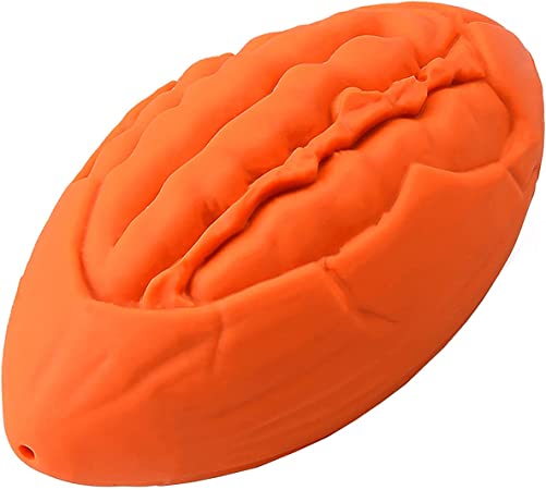 Photo 1 of PIMIGENG Rubber Pet Toys Chewers Dogs Toy?Indestructible Aggressive Durable Chew Toy,Teething Reliever for Grinding Teeth Squeaky Toy Bite Resistant (Orange)
