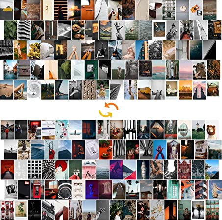 Photo 1 of 80 PCS Double-Sided Photo Wall Collage Kit on Different Themes- by Root Shop- Lacquer Coated Paper Prints, with 160 Variations of Photos
