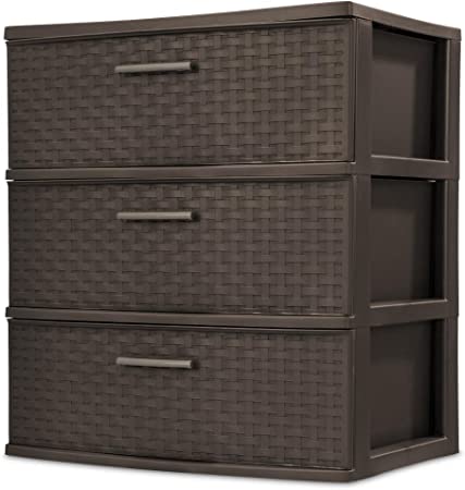 Photo 1 of 3-Drawer Wide Weave Tower, Espresso
