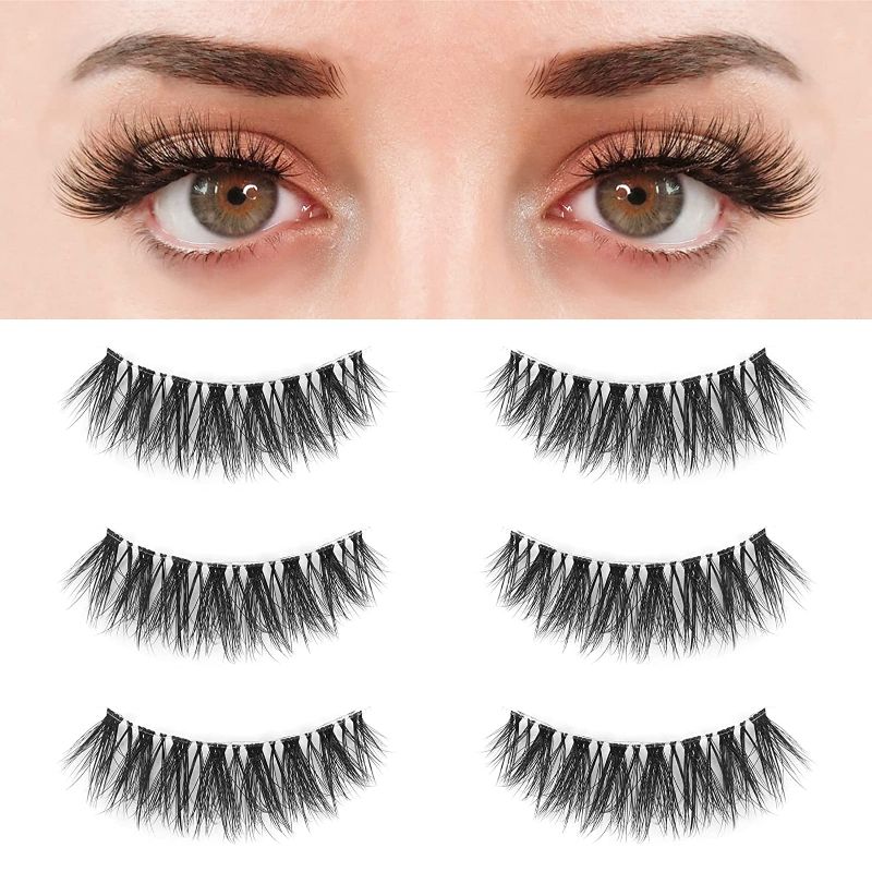 Photo 1 of BEPHOLAN 3 Pairs False Eyelashes, Eyelashes Natural Look, Faux Mink Lashes, Synthetic Fiber Material Strip Fake Eyelashes, Natural Look Lashes, Reusable,100% Handmade,XMZ24
