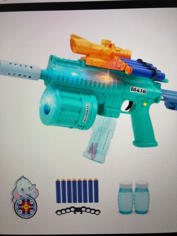 Photo 1 of 3 In 1 Toy Guns Target Bubble Machine EVA Ball For Kids Battle Game Long Range Outdoor Gift
