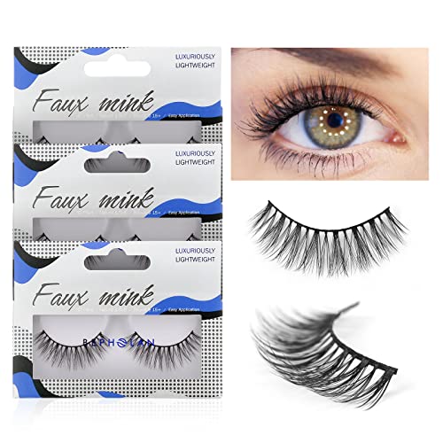 Photo 1 of BEPHOLAN 3 Pairs Faux Mink Lashes Synthetic Fiber Material| 3D Mink Lashes| Natural Round Look| Soft & Lightweight| 100% Handmade &Cruelty-Free| XMZ27
