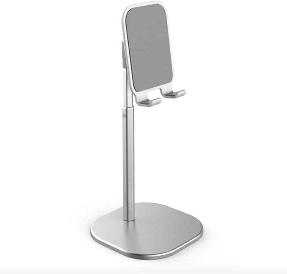 Photo 1 of Portable Angle Height Adjustable Phone Stand Holder for Desk, Compatible with All Mobile Phones (Silver)
