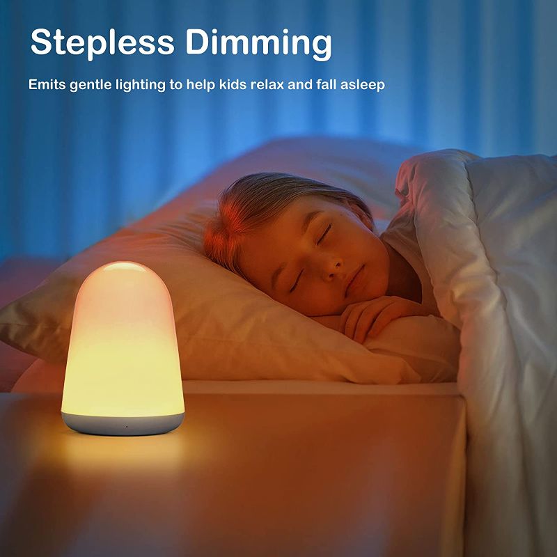 Photo 1 of Night Light for Kids Room BAXIA TECHNOLOGY Touch Lamp for Bedroom,Rechargeable Kids Night Light Bedside Lamp with 7 Colors Changing & Dimming
