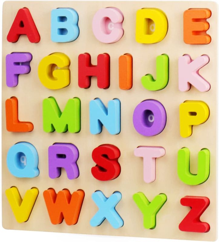 Photo 1 of ABC Letter Puzzles for Toddlers 1 2 3 Years Old, Educational Learning Toys for Toddlers, Alphabet Toys with Puzzle Board & Letter Blocks, Best Gifts for Girls and Boys