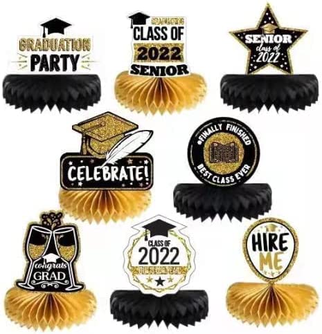 Photo 1 of 2022 Graduation Party Decorations Class Of 2022 Congrats Grad Honeycomb Centerpi
