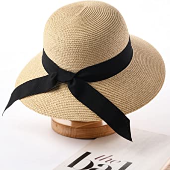 Photo 1 of FURTALK Womens Beach Sun Straw Hat UV UPF50 Travel Foldable Brim Summer UV Hat
