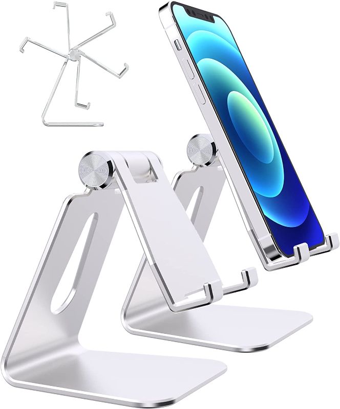 Photo 1 of Cell Phone Stand 1-Pack Cell Phone Holder - ONLYWIN for Desk Bed Kitchen Upgraded Aluminum Adjustable Phone Cradle Dock Compatible with Android/iPhone/ipad/Smartphones/Switch
