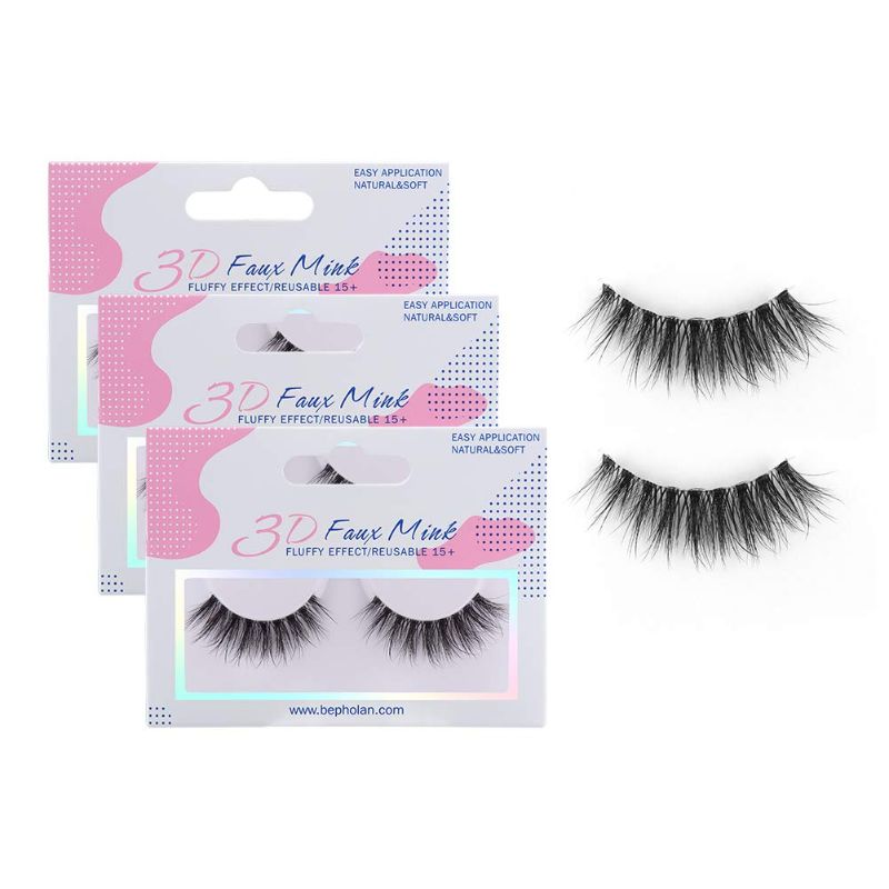 Photo 1 of BEPHOLAN 3 Pairs False Eyelashes Synthetic Fiber Material| 3D Mink Lashes| Cat Eyes Look| Reusable| 100% Handmade & Cruelty-Free| XMZ23 (5D Multi-layered Faux Mink XMZ96)
