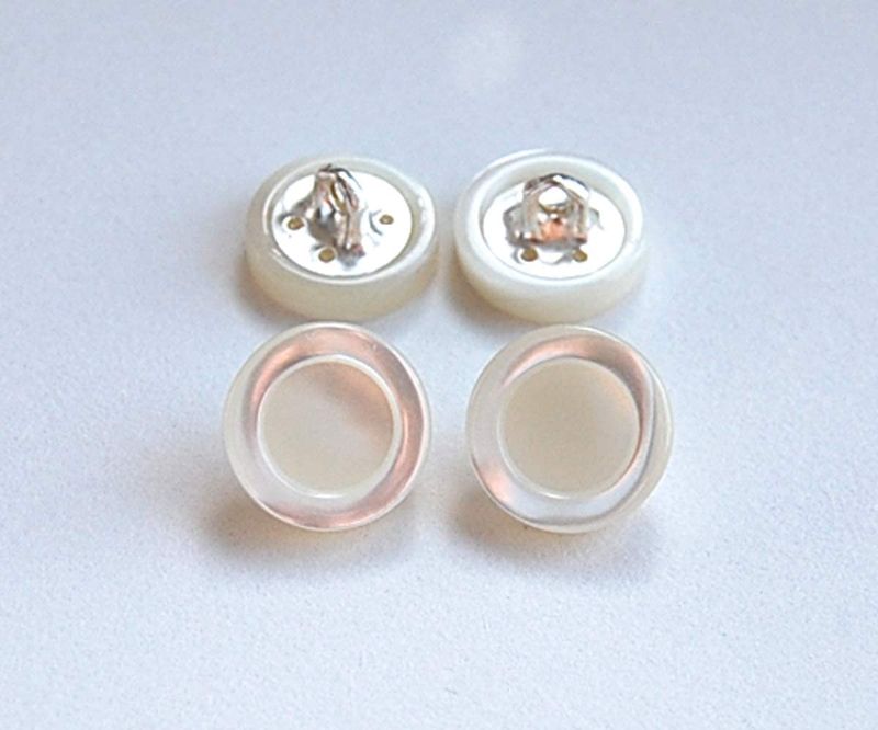 Photo 1 of  Shell Button with Metal Shank Back for Dress Suits, Blouses, Formal Shirts, Casual Wears. Optic White color/1sizes as 1 Pack(12pcs)