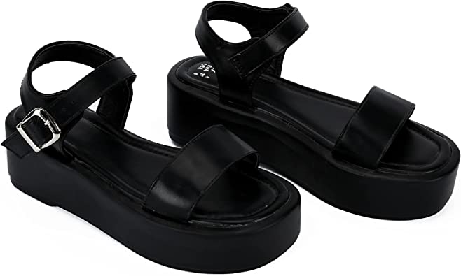 Photo 1 of 
READYSALTED Women's Chunky Platform Sandals in Open Toe Ankle Strap Buckle (WIN1)