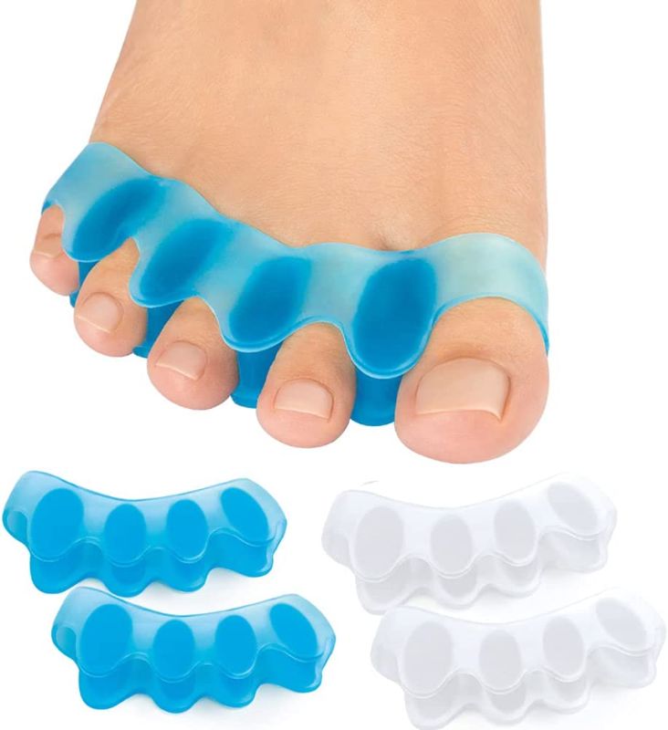 Photo 1 of  Toe Separators, Soft Gel Toe Spacers to Correct Bunions, Toe Stretcher for Therapeutic Relief from Plantar Fasciitis, Hammer Toes, Claw Toes
CREAM COLOR