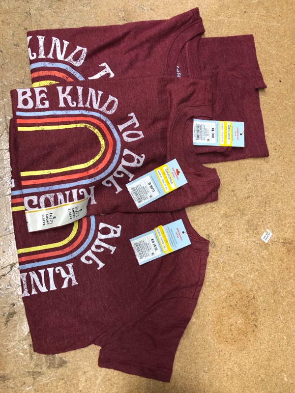 Photo 2 of 3 PACK*** (LX) (Xs) (S) Boys' 'Be Kind to all Kinds' Graphic Short Sleeve T-Shirt - Cat & Jack™ Maroon

