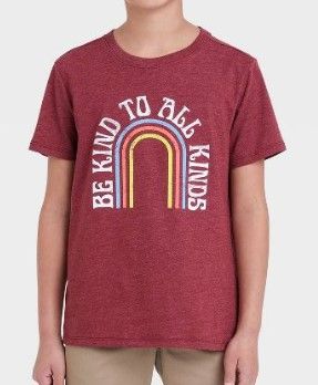 Photo 1 of 3 PACK*** (LX) (Xs) (S) Boys' 'Be Kind to all Kinds' Graphic Short Sleeve T-Shirt - Cat & Jack™ Maroon

