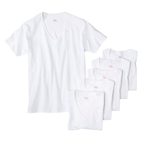 Photo 1 of (Large) Hanes Men's ComfortSoft® White V-Neck Undershirt 9-Pack
