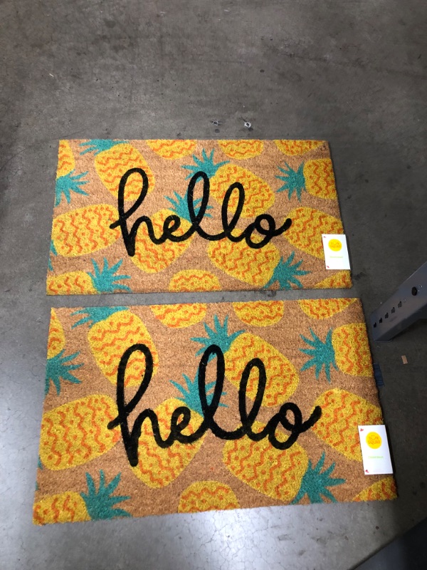 Photo 2 of 16x26 Hello Pineapples Doormat Yellow - Sun Squad