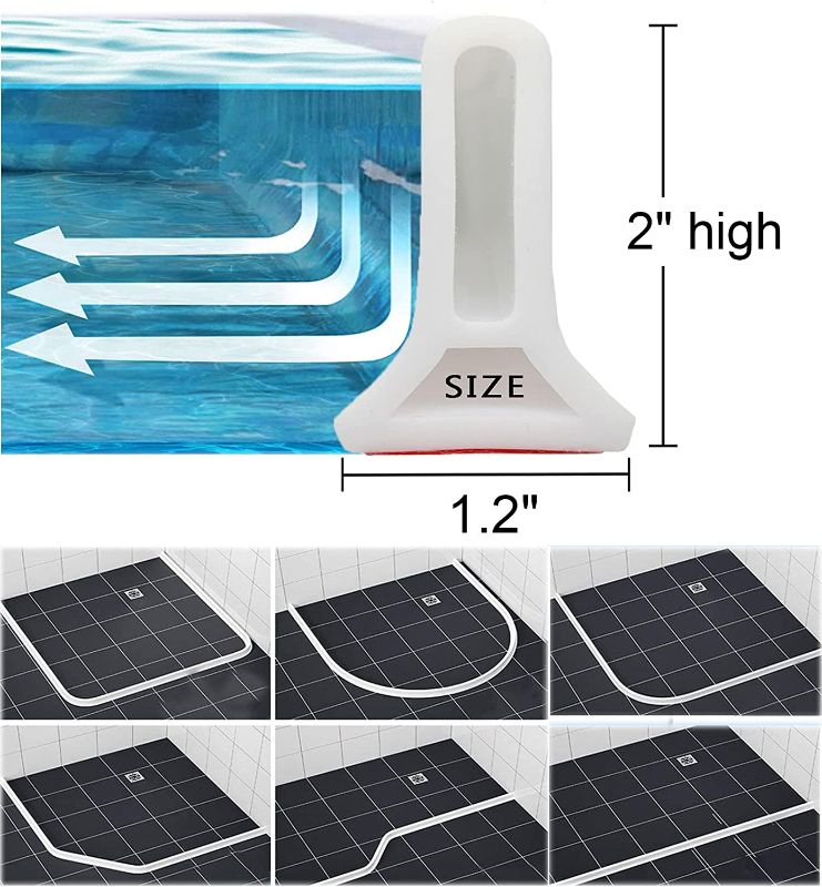 Photo 2 of 118Inch Collapsible Shower Threshold Water Dam Shower Barrier Water Stopper Shower Water Guard To Keep Water In Shower Dry And Wet Separation Bathroom And Kitchen Wheelchair Accessible(9.83Ft)
