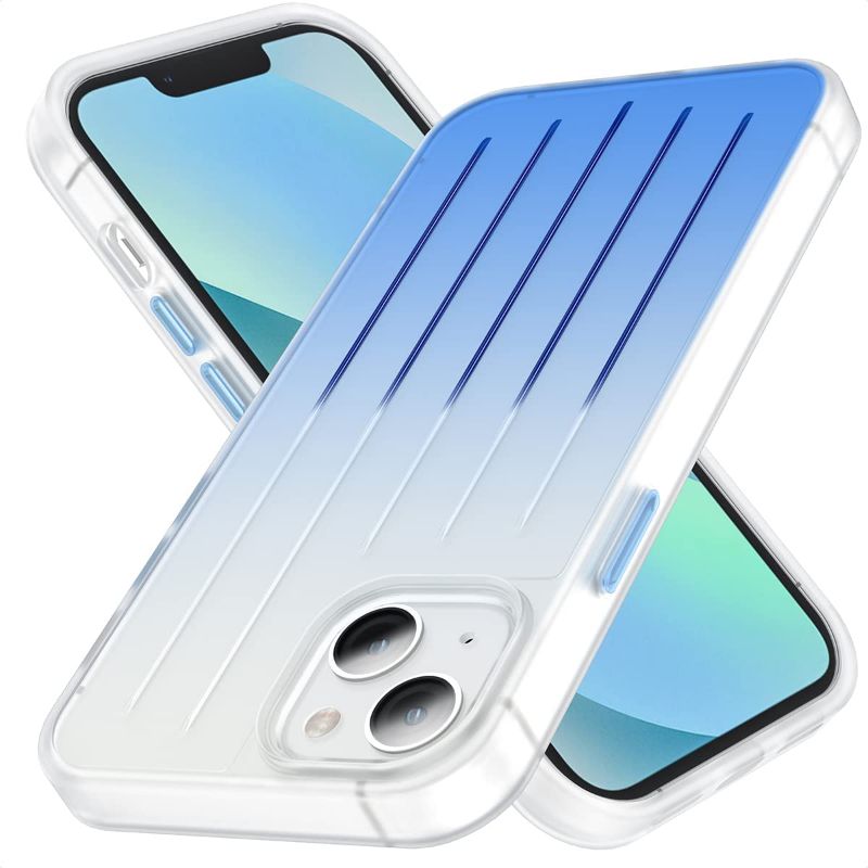 Photo 1 of MOCOLL Designed for iPhone 13 Case for Women, 8FT Military Drop Protection Shockproof TPU Bumper Hard PC Back Translucent Matte Anti-Yellowing Slim Thin Cover for iPhone 13 6.1 Inch, Clear & Blue

