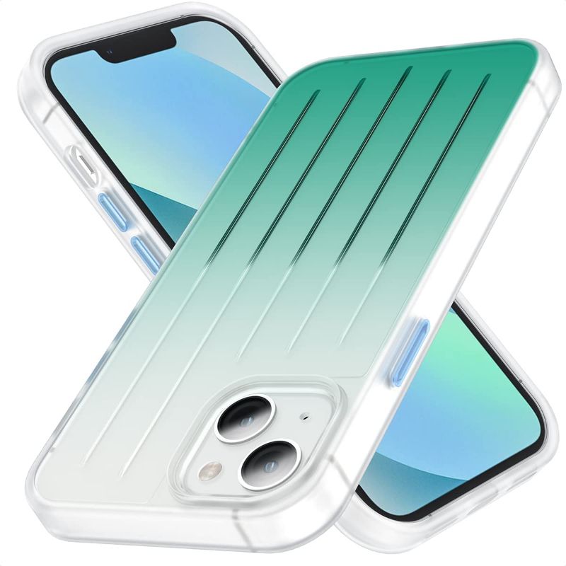 Photo 1 of MOCOLL Designed for iPhone 13 Case for Women, 8FT Military Drop Protection Shockproof TPU Bumper Hard PC Back Translucent Matte Anti-Yellowing Slim Thin Cover for iPhone 13 6.1 Inch, Clear & Green
