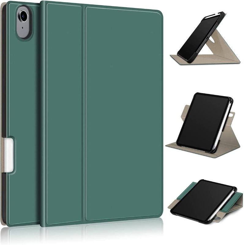 Photo 1 of BOZHUORUI Rotating Stand Case for ipad Mini 6th Generation Tablet (8.3 inch, 2021 Released) - PU Leather Cover with Pencil Holder and Auto Sleep/Wake (Green)
