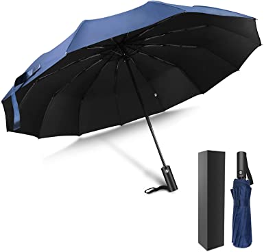 Photo 1 of Innens 12 Ribs Windproof Travel Umbrellas for Sun & Rain, Automatic, Strong, Lightweight, Mini, Folding and Portable Small Umbrella for Backpack with Case, Father’s Day Gifts from Daughter Son Wife Kids
