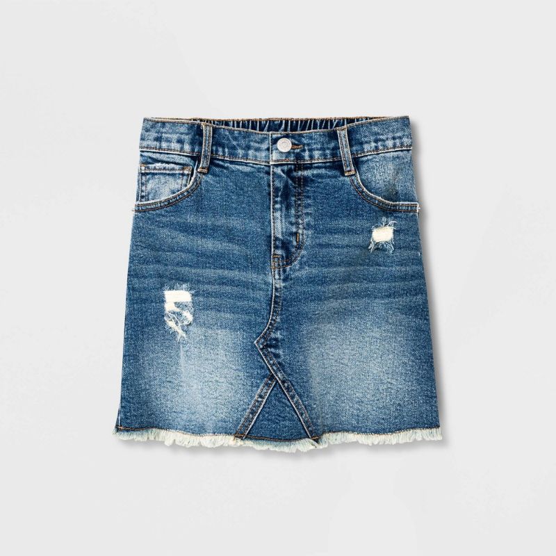 Photo 1 of Girls' Jeans Skirt - Cat & Jack™ Medium Wash, S(6/6x)