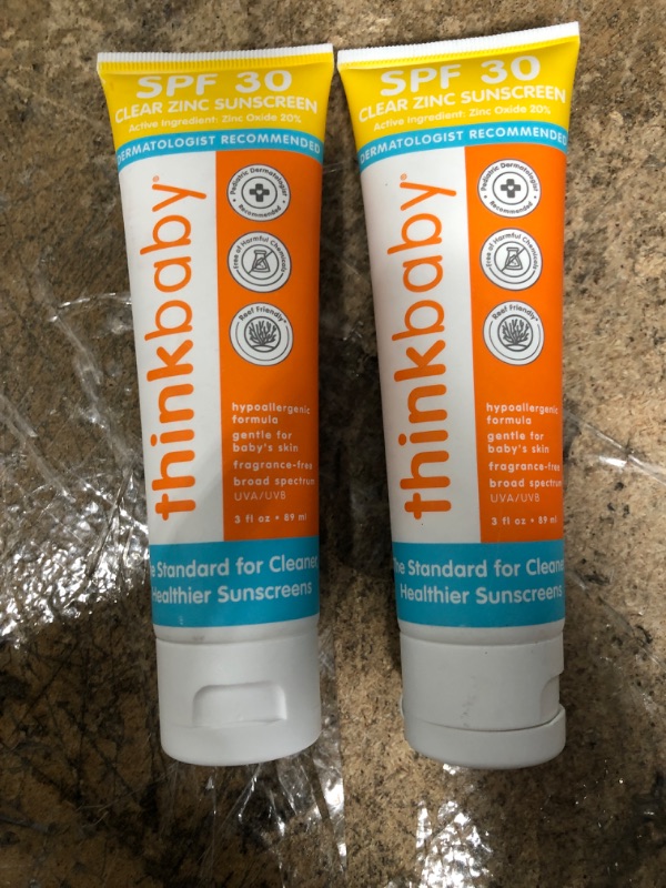 Photo 1 of thinkbaby SPF 30 Clear Zinc Sunscreen - 3 fl oz, 2 pack